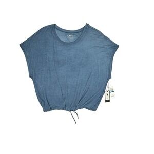 Cable & Gauge Sport Sz XL Tee T-Shirt Stretch Top Blue Drawstring Waist NWT $68